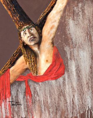 American Indian Spirit World - Crucifixion - Oil