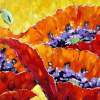 Large Contemporary Abstract Painting Full Bloom Poppies Sold - Oil On Canvas Paintings - By Richard T Pranke, Impressionist Painting Artist