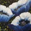 Abstract Original Painting Blue Poppies_Sold - Oil On Canvas Paintings - By Richard T Pranke, Abstract Painting Artist