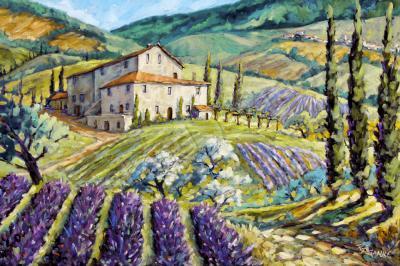 Art Sold Directly By The Artis - Lavender Hills Tuscany_Sold - Oil On Canvas