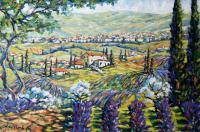 Art Sold Directly By The Artis - Original Large Painting Tuscany Lavender Perfume Sold - Oil On Canvas