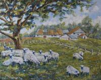 Art Sold Directly By The Artis - Gathering Of Sheep Fram Painting By Prankearts - Oil On Canvas