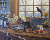 Art Sold Directly By The Artis - The Good Harvest Country Kitchen By Richard Pranke - Oil On Canvas