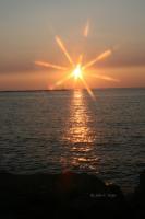 Sunset - Sunset Off Lake Erie Rocks - Natural