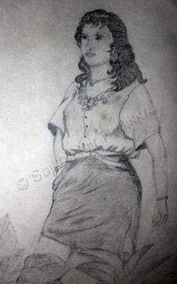 Pencil Drawing - Lady - Pencil