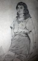 Lady - Pencil Drawings - By Sajith Puthukkudi Sooryakiran Bhrahaspathi, Impressionism Drawing Artist