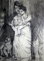 Hi Father Is Comming - Pencil Paintings - By Sajith Puthukkudi Sooryakiran Bhrahaspathi, Impressionism Painting Artist