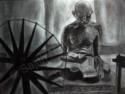 Realistic - Gandhi - Pencil