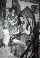 Vasavadutta - Pencil Drawings - By Sajith Puthukkudi Sooryakiran Bhrahaspathi, Impressionism Drawing Artist