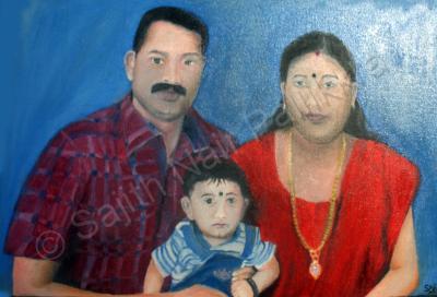 Realistic - My Friends Family - Oil Paint On Canvas