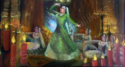 Realistic - Kathak Dance - Oil Paint On Canvas