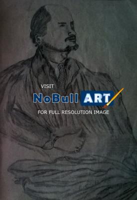 Pencil Drawing - Lenin - Pencil