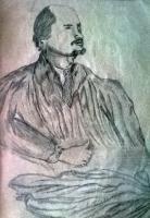 Lenin - Pencil Drawings - By Sajith Puthukkudi Sooryakiran Bhrahaspathi, Impressionism Drawing Artist
