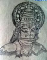 Pencil Drawing - Kadhakali - Pencil