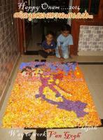 Pookkalam- Way To Work Van Gogh - Flower Other - By Sajith Puthukkudi Sooryakiran Bhrahaspathi, Impressionism Other Artist