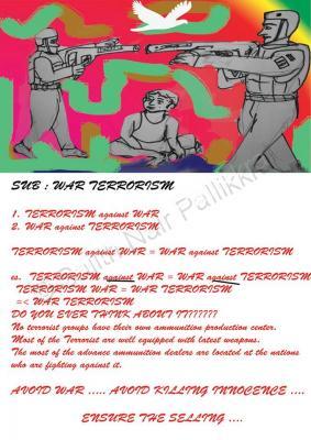 Cartoons - War Terrorism - Pencil And Ink