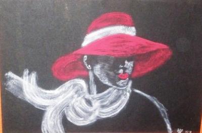 1 - Red Hat Mistery - Pastel On Paper