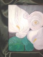 1 - White Flowers - Oil On Canvas