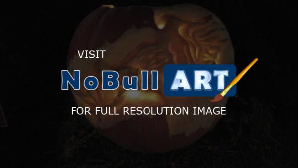 Surealworld Color Illustration - Terror And Peace - Pumpkin Sculpting