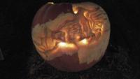 Terror And Peace - Pumpkin Sculpting Sculptures - By Stephen J Vattimo, Symbolism Sculpture Artist