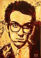 Elvis Costello - Acrylic Paintings - By Michael Gavan Duffy, Contemporary Painting Artist