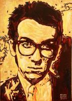 Elvis Costello - Acrylic Paintings - By Michael Gavan Duffy, Contemporary Painting Artist