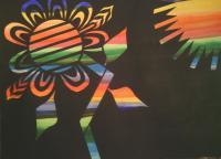 Flowers - Rainbow Effect - 140Lb Watercolor Paper