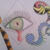 Eye See You - 140Lb Watercolor Paper Drawings - By Melissa Nelkie, Unique Drawing Artist