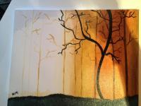 Tree Shadows - Oil Paintings - By Mirna Hernandez, Modern  Abstract Painting Artist