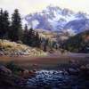 Milllake And Longs Peak - Digital Giclee Image On Canvas Paintings - By Walter Fenton, Realism Painting Artist