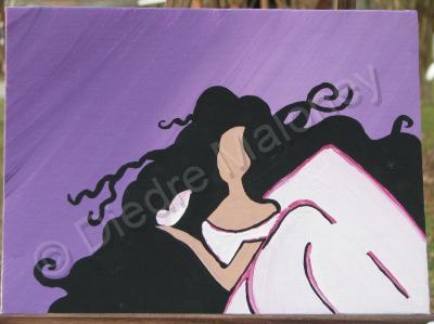 Acrylic Paintings - Black Haired Muse - Acrylic