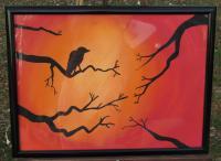 Desert Raven - Acrylic Paintings - By Diedre Maloney, Abstract Painting Artist