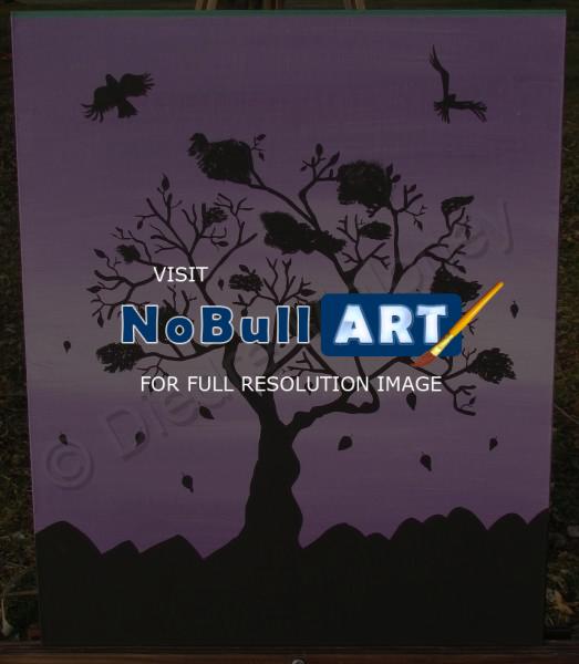 Acrylic Paintings - Autumn Tree - Acrylic