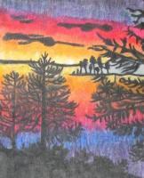 Acrylic Paintings - Oil Pastel Sunset - Acrylic