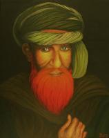 A Man From Kashmir - Acrylic Paintings - By Brittany Fitzgerald, Realism Painting Artist