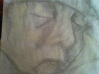 Infant - Charcoal N Yellow Choke Drawings - By Lenin Khundrakpam, Semi Abstract Drawing Artist