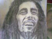 Bob Marley - Charcoal N Yellow Choke Drawings - By Lenin Khundrakpam, Realistic Drawing Artist
