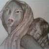 Ema - Pencil Red N Black Ball Pen Drawings - By Lenin Khundrakpam, Realistic Drawing Artist