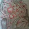Love - Pencil Red Ball Pen Drawings - By Lenin Khundrakpam, Abstract Drawing Artist