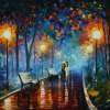 Misty Mood - Oil Paintings - By Leonid Afremov, Palette Knife Painting Artist