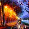 Street - Paint Paintings - By Leonid Afremov, Scenery Painting Artist