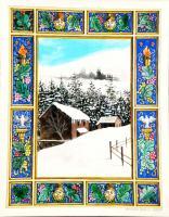 Decorative - Winter Barn - Mixed Media