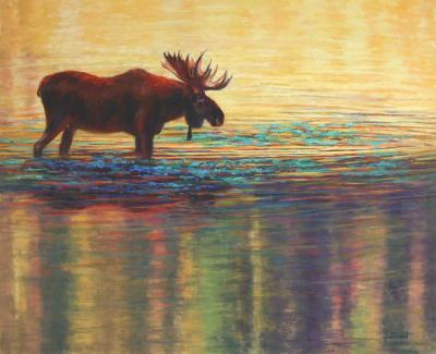 Wildlife - In Golden Pond - Pastel