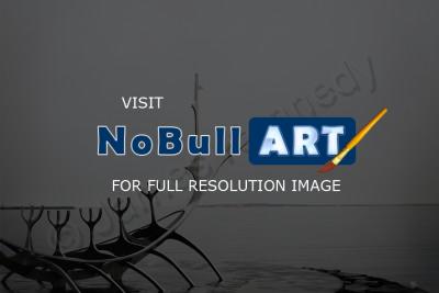 Black  White - Longboat Sculpture - Digital