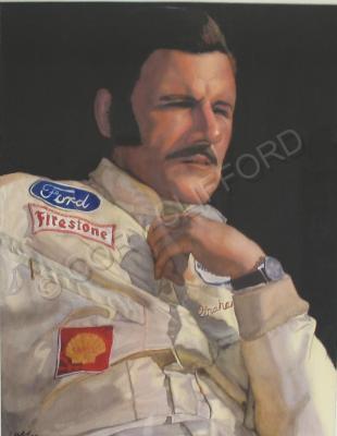 Auto Racing - Graham Hill - Watercolor