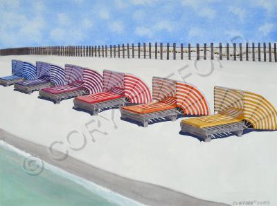 Florida Lifestyle - Cabana Lounges - Watercolor