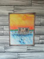 Blue Ocean At Cedar Key - Ink And Pencils Drawings - By Tom Rechsteiner, Realism Drawing Artist