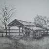 Florida Old Shed - Ink Drawings - By Tom Rechsteiner, Realism Drawing Artist