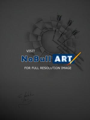 3D Art - Bullseye - Ink And Pencils