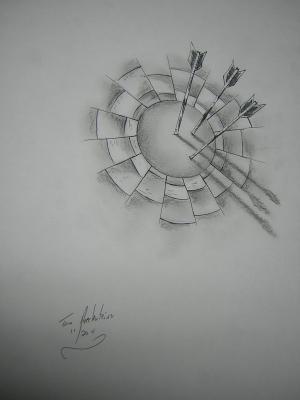 3D Art - Bullseye - Ink And Pencils